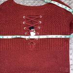 EXPRESS medium women’s maroon crop knit sweater lace up tie new with tags Photo 4
