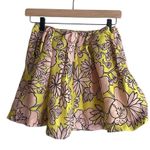MSGM Floral Pouf Silk Mini Skirt Yellow Size 4 Photo 2