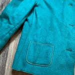 Harvé Benard Harve Benard Soft Felt Collared Teal Blazer Size Medium Purple Lining Photo 2