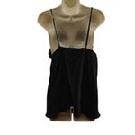 Ambrielle Black Satin Sleeveless V Photo 4