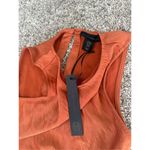 NWT House of Harlow 1960 Maxi Dress Satin Silky Orange Ruched Tie Front Side XS Photo 5