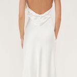 ZARA dress maxi satin rhinstone bow wedding slip on evening party coctail Photo 9