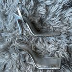 Good American silver square toe high heel sandals women's shoe size 9.5 Photo 7