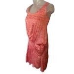 Vintage RUE Du MAIL Pink Satin Printed Drop Waist Dress FEMININE Silk Size 38 S Photo 5