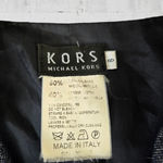 Michael Kors 90s Vintage Navy Wool Blend Chambray Single Breasted Jacket Size 8 Photo 2