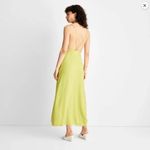 Lime Green Spaghetti Strap‎ Cutout Maxi Slip Dress with Pockets Size 12 NWT Y2K Photo 1