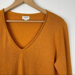 J.Crew Mustard Linen Blend V Neck Rolled Hem Long Sleeve Tunic Top Photo 2