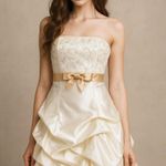 Jessica McClintock for Gunne Sax Princess Fairy Dress Womens‎ 11 White Gold Prom Size undefined Photo 0