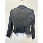 Ann Taylor  Black Charcoal Three Button Front Shoulder Padded Blazer sz 2 Petite Photo 3