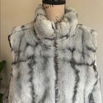 Faux Fur Reversible Sleeveless Vest Size XL Gray Photo 1