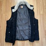 Ruff Hewn Black Puffer Vest Women’s Size Large Quilted Full Zip Sherpa Collar Photo 9
