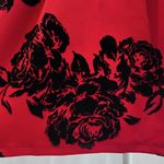 Crystal Doll New Floral Velvet Belted Fit & Flare Mini Party Dress Red Black Juniors Size 11 Photo 8