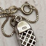 Italy 925 Signed Shoe CZ Pendant Necklace Photo 6