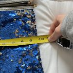 NWT Sasha New York Blue Silver Sequin Crossbody Purse Strap Black Club Party Photo 1
