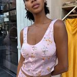 American Threads NWT Pink Satin Floral Bustier Top and Skirt Set. Size Large Photo 2