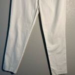 Calvin Klein White Straight Leg Jeans Gold Button SZ 4 Capri Pants Stretch Photo 3