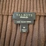 Talbots  pure Italian merino wool and leather button down jacket women's size M Photo 8
