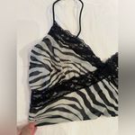 Princess Polly  White and Black Zebra Lace Cropped Cami Y2K 2 Photo 4