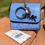Michael Kors  Signature Blue AirPods Case Keychain South Pacific NWT Photo 0