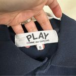 Commes De Garcons PLAY Heart Logo Patch Polo Shirt Womens Small Navy Blue Cotton Photo 2