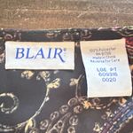 Blair Vintage Paisley Floral Blouse Black Top Casual Lightweight Women's Large Photo 3