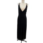Free People  Beach Black Viscose Jersey Strappy Midaxi Dress‎ Size XS Photo 2