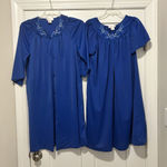 Peignoir Robe Nightgown SET Size M Blue Vintage Shadowline Midi Gown Feminine Size M Photo 0