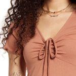 BP Mini Dress Tie Front Tan Mocha Size XS Photo 2