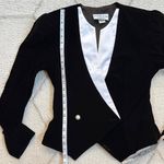 Nah Nah by Jonathan Tait Velvet Structured Tuxedo Style Jacket Faux Pearl Button White Size M Photo 3