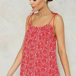 Nasty Gal Red and White Floral Eyelet Dress Photo 2
