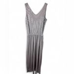 Garnet Hill  Maxi Dress M | Taupe Sequin Sleeveless Glamour Loungewear or Disco N Photo 2