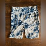 Splash  White & Blue Tiedye Bike Shorts Plus Size 1X Photo 2