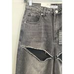 Forever 21 Forever 21 Black Women's High Rise Wide Leg Denim Rhinestone Jeans - Size 25 Photo 1