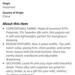 Serenedelicacy Women’s Satin Pajama Set 2 Piece Sleepwear Multiple Size XL Photo 6