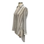 White House | Black Market  Striped Long Sleeve Sheer Blouse With Extended Tail Photo 3