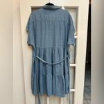 Torrid  Sky Blue Mini Chambray Tiered Shirt Dress Plus Size 1X Western Chic Photo 4