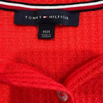 Tommy Hilfiger ✨ Waffle Red Cardigan Sweater Size M Long Sleeves V-neck oversized Photo 6