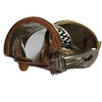 Vintage Hoop Silver Gold Clip On Statement Earrings Costume Jewelry Photo 2