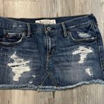 Hollister  Women's Y2K low rise grunge micro mini  Blue Distressed Mini Skirt Photo 5