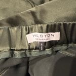 Halston Heritage Satin High Waisted Tapered Leg Joggers Pants Dark Forest Green Photo 1