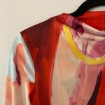 ZARA  Xevi Sola Red High Neck Abstract Long Sleeve Bodysuit Women's size Small Photo 3