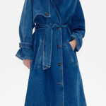 NWT Baum und Pferdgarten Delilah Denim Trench Coat Blue Size M Photo 0