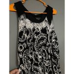 Kiara Black White Paisley Print Sleeveless Maxi Dress Faux Tie Size Large Photo 2