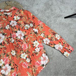 Chico's Chico’s Sandwashed Satin Floral-Print Shirt Button Front Size 16-18 Photo 10