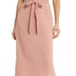 Faherty  Organic Cotton Gauze Dream Costa Dress Boho Midi Tie Waist Pink Size S Photo 0