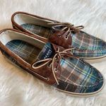 Sperry  Plaid Print Boat Shoes Woman’s Size 10 Leather laces Preppy 9446147 Photo 0