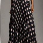 Anthropologie  Maxi Pleated Skirt Black Pink Size Medium Photo 8