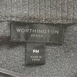 Worthington  Size Petite Medium Silver Sparkle Cardigan Black Lightweight Sweater Photo 8