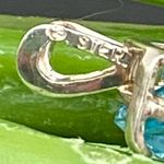Sterling Silver Vintage Blue Topaz CZ Cubic Zirconia Teardrop Pendant 0.7g Photo 14