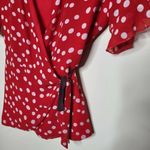Lea & Viola Lea &‎ Viola Polka-Dot Wrap Blouse - Polka Dot - Red Multi Photo 8